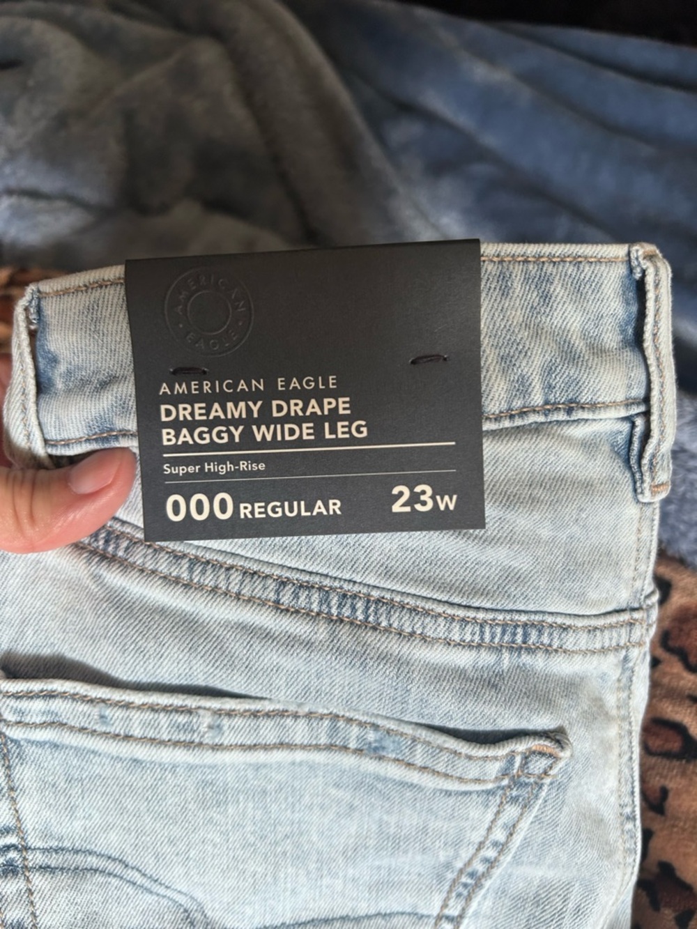 American Eagle Outfitters Dreamy Drape Baggy Wide Leg Jeans - Light Blue